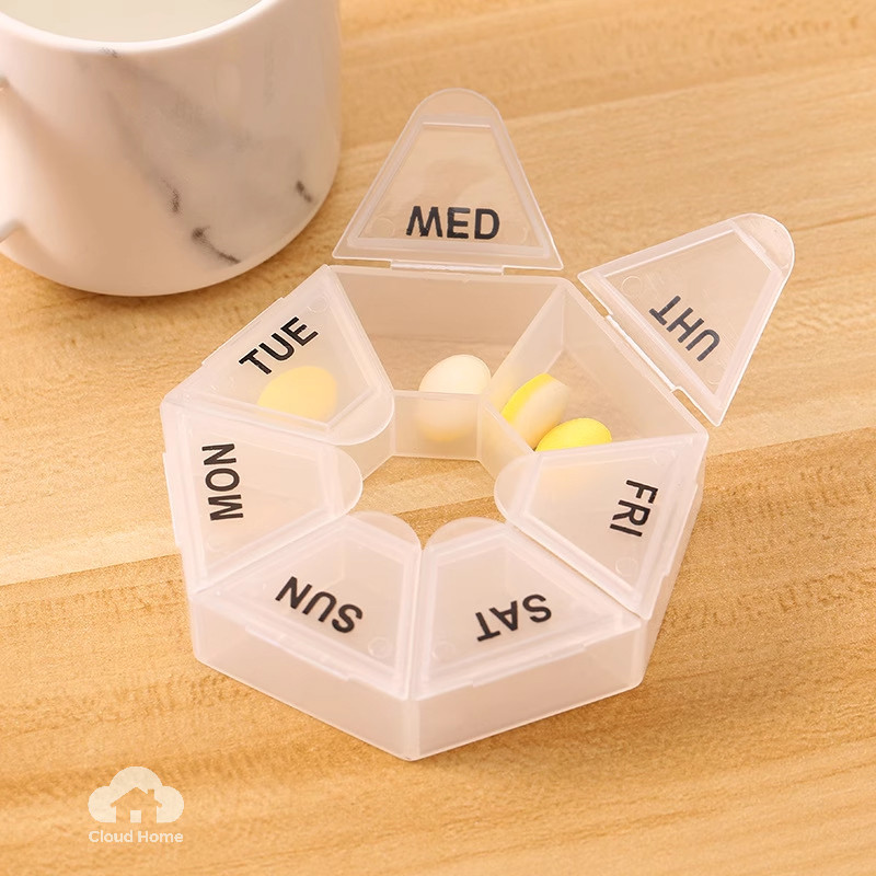 🌤️COD🌤️Hộp thuốc One Week 7 Corners Hộp thuốc đóng gói riêng Hộp mini di động