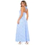 Nyeemya Nữ Nhân Quả Kẻ Sọc Sundress Dây Cổ Chữ V Không Tay Lưng Thả Eo Chữ A Đầm Maxi Cho Kỳ Nghỉ Du Lịch Mặc Hàng Ngày