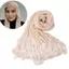Khăn lụa OLVIDO, Khăn choàng chống nắng sáng màu trơn, voan dài voan mềm thời trang Hijab che mặt ngoài trời