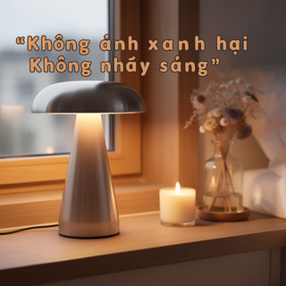 Đèn bàn nấm kim loại Phong cách Bắc Âu Đèn ngủ LED Loại C Có thể sạc lại Cảm ứng có thể điều chỉnh độ sáng