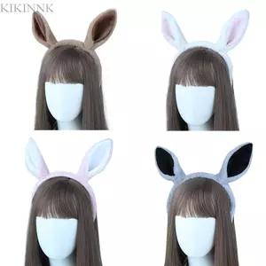 KIKIN Vòng Tai Ngựa Đầu Lông Thú Giả Phong Cách Goth, Quấn Tóc Cho Cô Gái