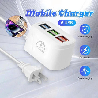 Bộ Sạc 6 Cổng USB 6U Đa Năng Sạc Nhanh Ổn Định Chống Quá Tải An Toàn Cho Điện Thoại Tablet