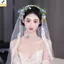Đai giữ tóc cô dâu hoa trắng lá, handmade - Phụ kiện đám cưới