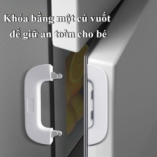 Khóa Cửa Tủ Lạnh Tủ An Toàn Trẻ Em Ngăn Kéo Tủ Đông Khóa ABS Tự Khóa Chống Kid Thú Cưng