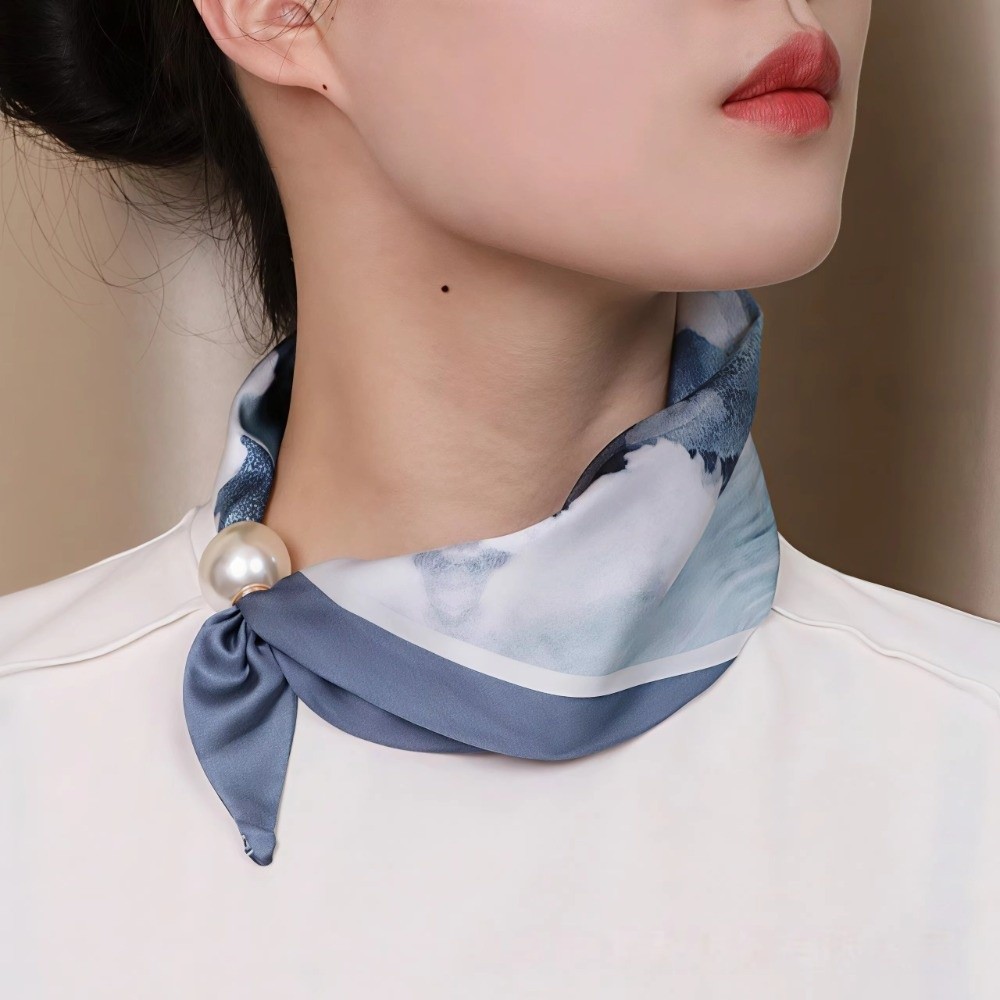 Khăn lười SENRTY, Khăn trang trí bằng vải Polyester sang trọng, Khăn quàng cổ khóa đuôi tiện lợi nhẹ nghệ thuật Sự kiện chính thức