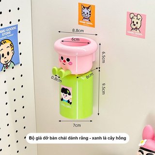 Giá đỡ bàn chải đánh răng treo tường Cốc đựng đồ phòng tắm ABS Không cần khoan Phong cách Hàn Quốc Sử dụng gia đình