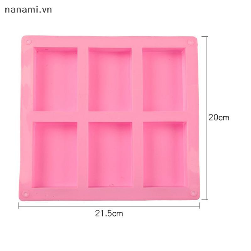 [nanami] Khuôn xà phòng silicon hình chữ nhật 6 ô dành cho khuôn làm xà phòng trang trí tự làm [VN]