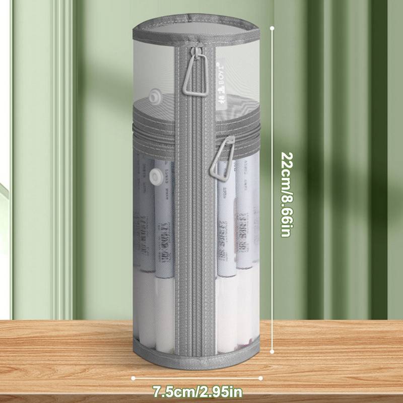 JRP Lưới Kép Cọ Trang Điểm Túi Bảo Quản Bàn Chải Di Động Hộp Đựng Bàn Chải Dung Tích Lớn Đơn Giản Buet Giá Đỡ Du Lịch Đứng Lên Túi JRP