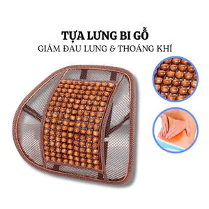 Tựa Lưng Hạt Gỗ Ô tô, Gối Tựa Lưng Ghế Văn Phòng - Chống Nóng, Massage Lưng, Nâng Đỡ Cột Sống -FE120