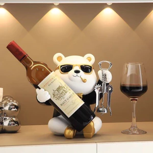 Gấu bạo lực sáng tạo, Đồ trang trí giá rượu sang trọng nhẹ cao cấp, Trang trí tủ rượu, Phòng khách TV Sideboard Trang trí nội thất
