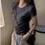 Áo thun ngắn tay xếp ly hẹp dành cho nữ Slim-Fit Slimm