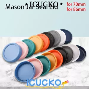 ICUCKO 6 chiếc 70mm 86mm cho lọ miệng rộng Nắp chai nhựa có thể tái sử dụng