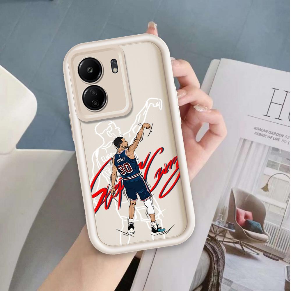 Ốp Lưng Cho Redmi 13C / POCO C65 Hoạt Hình Silicon Bé Gái Mềm Vỏ Điện Thoại TPU Bóng Rổ Cà Ri Mắt Thiên Thần Chống Sốc Ốp Lưng