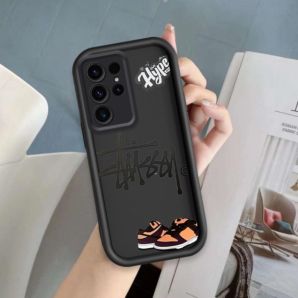 Ốp Lưng Cho Samsung S22 S23 S24 S25 S26 Ultra Hoạt Hình Silicone Bé Gái Mềm Vỏ Điện Thoại TPU Tình Yêu Xu Hướng Giày Thiên Thần Mắt Chống Sốc Ốp Lưng