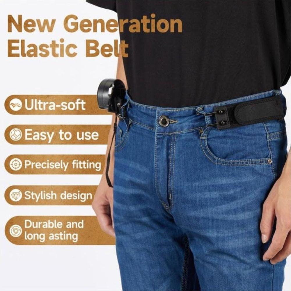 Thắt lưng đàn hồi HOBBYIN, móc không khóa, thoải mái cho cả nam và nữ