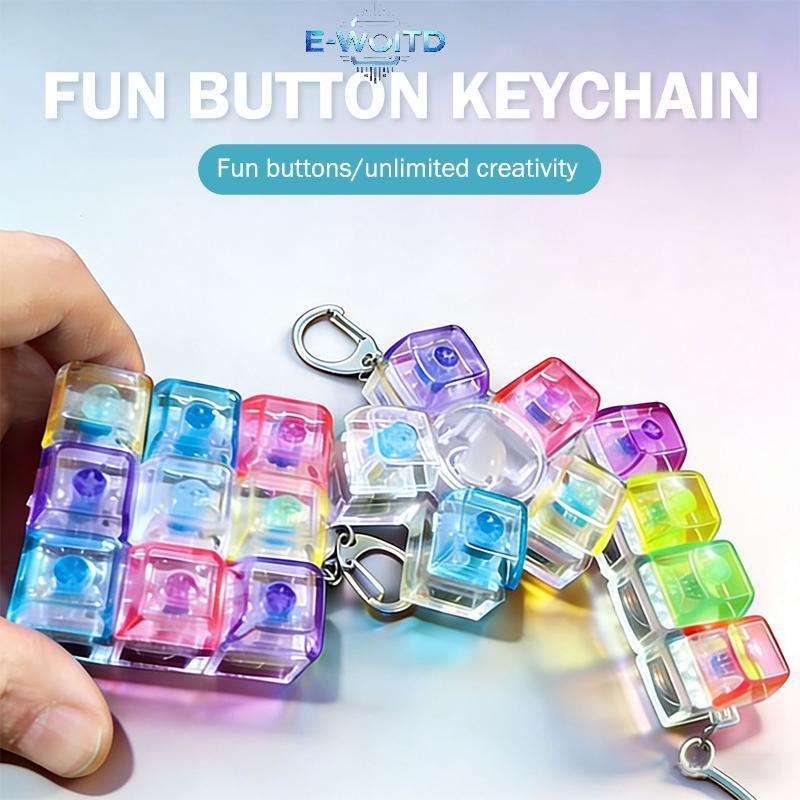 E-WOITD Chiếu Sáng Cơ Keycap Móc Khóa Fidget Mặt Dây Chuyền Đầy Màu Sắc Giảm Nhẹ Cho Văn Phòng Học Túi Quà Tặng E-WOITD