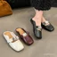 Giày nữ Baotou nửa dép vuông phẳng mũi Mules kiểu Pháp