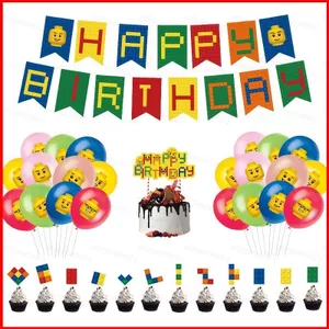 ST2 LEGO Ninjago Chủ Đề Chúc Mừng Sinh Nhật Trang Trí Bộ Bánh Topper Bóng Bay Biểu Ngữ Đảng Nhu Cầu Dự Tiệc Sce