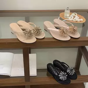 TT Wedge Gót Dày Đế Lửa Kim Cương Flip-Flops 2026 Dép Sandal Mới Dép