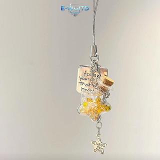 E-WOITD Móc khóa chai trôi trong suốt hình cá heo dễ thương, mặt dây túi/tai nghe, trang trí dây đeo điện thoại