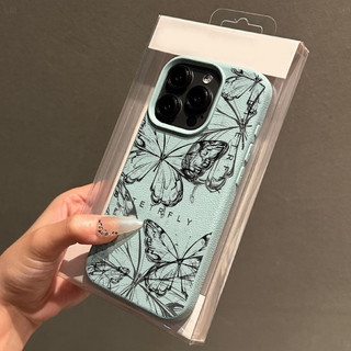 Điện thoại di động Vỏ mềm hình con bướm Thích hợp cho iPhone 16Pro 14plus Họa tiết da 13ProMax 15Plus Hợp thời trang 12Pro 11promax Premium 14Pro 15promax Vỏ bảo vệ chống sốc chống sốc