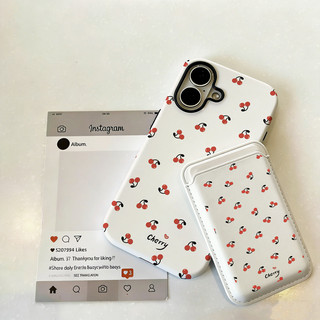 Ốp bảo vệ họa tiết anh đào màu đỏ cho iPhone 11 12promax 13pro15pro 15promax 14 14promax 14pro 16 pro max 16 plus 17 17promax ốp lưng hai trong một