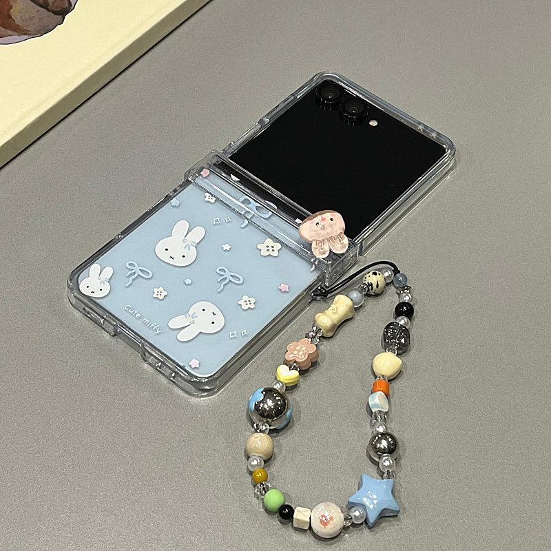 Thích Hợp Cho Samsung Galaxy ZFlip7 zflip6 Ốp Điện Thoại Miffy Quay Dễ Thương Dây Gấp Vỏ Cứng Cho Z Flip 7 6 5 4 3 5G Vỏ Bảo Vệ
