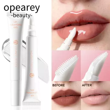 Gel tẩy tế bào chết môi OPEAREY, với đầu bàn chải silicon mát xa Gel làm sạch môi nhanh chóng, tẩy tế bào chết môi 2 trong 1 nhẹ nhàng để chăm sóc mắt và môi