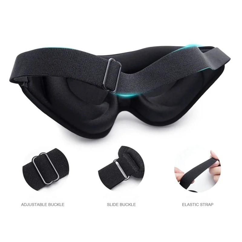 Mặt nạ ngủ 3D Memory Foam-Có thể điều chỉnh Eye Shade Blindfold, Light Pressure Sleep Aid