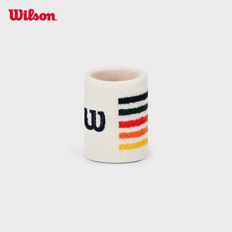 Wilson U Classic Stripe Sweatbands Sandrift OS Băng Cổ Tay Thể Thao WU00066511