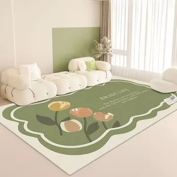 Thảm cửa vào (Thảm & Thảm) Thảm trải sàn phòng ngủ Thảm phòng khách Kem lông cừu pha lê Đệm diện tích lớn Phòng ngủ đơn giản Sofa đầu giường Bàn cà phê Thảm trải sàn 05 / 6 PD05 / 6
