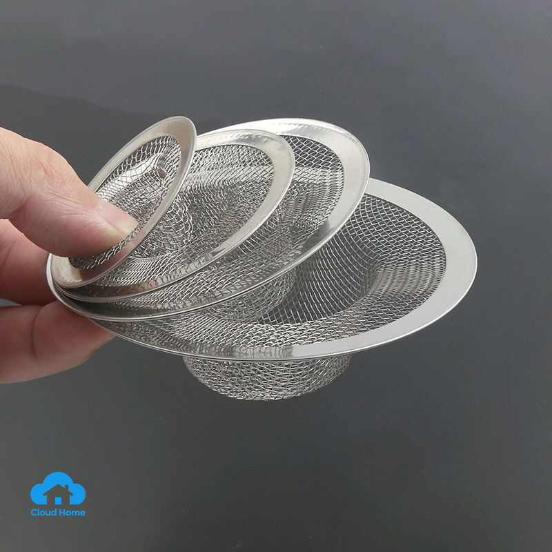 Lưới lọc cống bằng thép không gỉ dùng cho nhà bếp và phòng tắm, đường kính 5cm-11cm, hình nón cỏ.