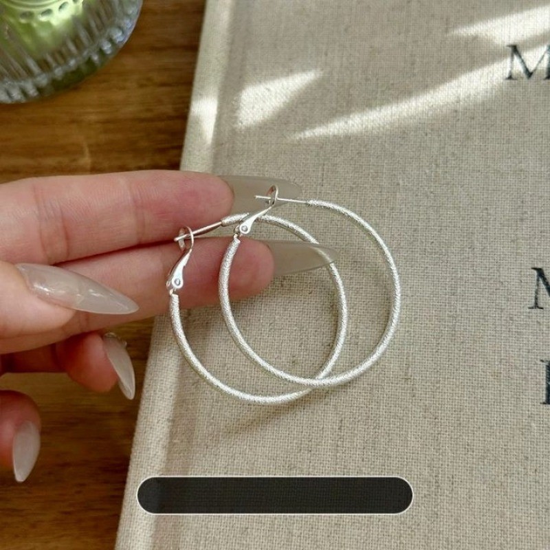 Thời Trang Phong Cách Mới Đơn Giản Bông Tai Tròn Hàn Quốc Tất Cả Trận Đấu Vòng Trơn Bông Tai Nữ