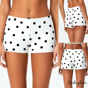 Quần Short Nữ Mini Eo Co Giãn Thấp Tầng Mềm Mại Quần Short Mùa Hè In Chấm Thường Ngày