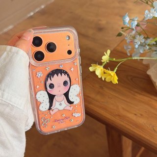 Ốp lưng cứng trong suốt Tương thích với iPhone 13 14 14Pro 14ProMax 15 15Pro 15ProMax 16 16Pro 16ProMax 17 17Pro 17ProMax Vỏ hoa văn cánh thiên thần