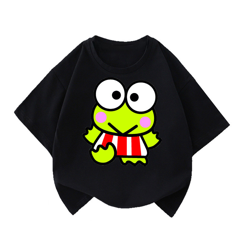 Keroppi Ếch 2D Hoạt Hình Trẻ Em Áo Thun Tay Ngắn Mùa Hè Hiệu Suất Mặc Cho Bé Trai Bé Gái