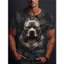 Áo thun in hình Bulldog 3D hợp thời trang dành cho nam Hip-Hop Dạo phố mùa hè, Áo thường ngày thoáng khí mát mẻ