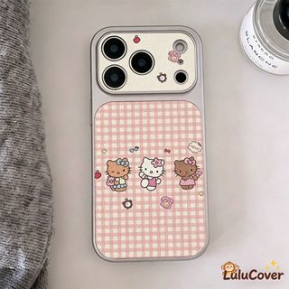 Ốp Lưng Họa Tiết Da Hello Kitty Dễ Thương Lưới Màu Hồng Cho Honor X9D X9C Smart X9B X9A X8D X8C X8B X8A X7D X7C X7B X7A X7 X6D X6S X6C X6B X6A X6 5G 4G Vỏ Mèo Ngọt Ngào Đơn Giản Bé Gái