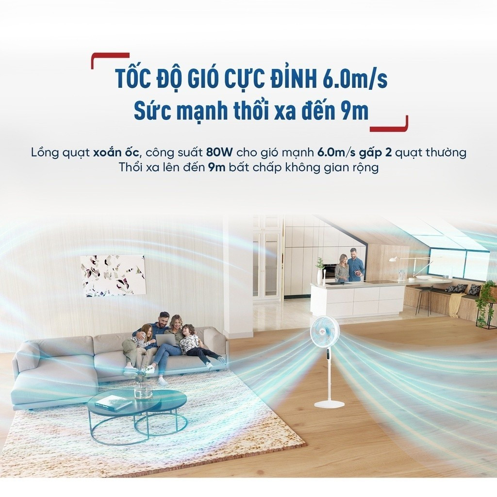 Quạt đứng Tefal Turbo Silence Plus VH689690 - 80W - Với 3 mức gió - Bảo hành chính hãng 24 tháng