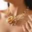 Dây chuyền xương đòn ROLY, Vòng cổ mặt dây chuyền hoa hồng bằng kim loại hợp kim kẽm lớn thô, Hoa phóng đại thời trang Chuỗi cổ đa năng Quà tặng trang sức