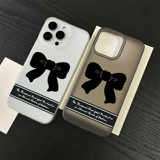 Ốp lưng thư cho iPhone 17 16 15 14 13 12 11 7 8  Hình ảnh chính nơ đen XS XR XSMAX  silicon TPU mềm điện thoại trầyrơi