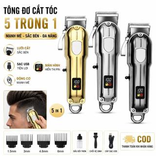 COD Tông Đơ Cắt Tóc Kim Loại Cao Cấp, Máy Cắt Tóc Sạc Pin Mạnh Cho Salon Gia Đình