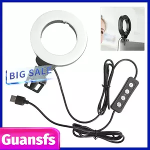 Guansfs Đèn LED guansfs Tbest 4 inch có thể điều chỉnh độ sáng Selfie với độ sáng có thể điều chỉnh Nhiệt độ màu cho video trực tiếp Vlog giảng dạy trực tuyến Nhựa đen 172g