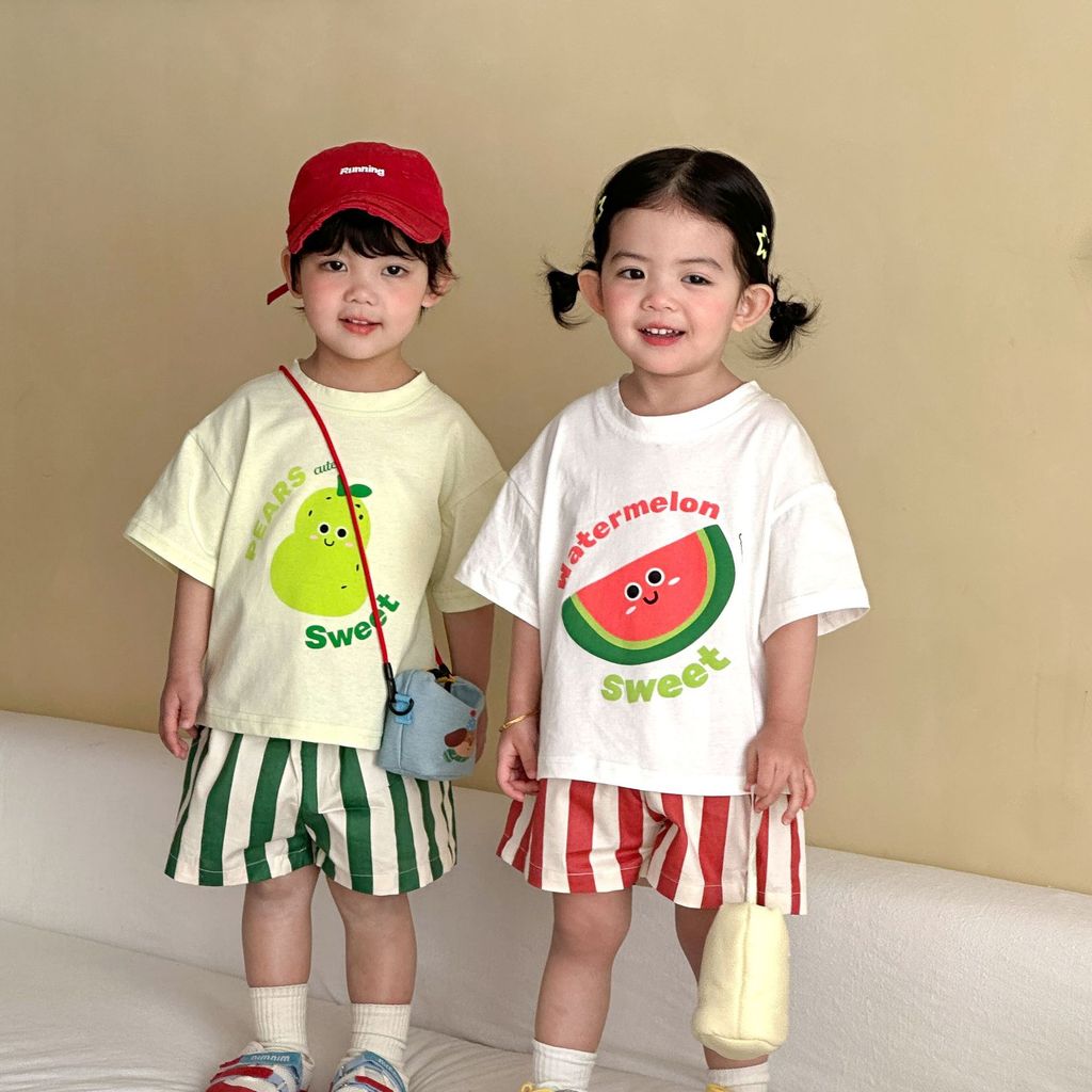 Trẻ Em Mùa Hè Phù Hợp Với Cotton Nguyên Chất 2026 Phong Cách Mới Mùa Hè Quần Áo Bé Trai Áo Thun Tay Ngắn Quần Short