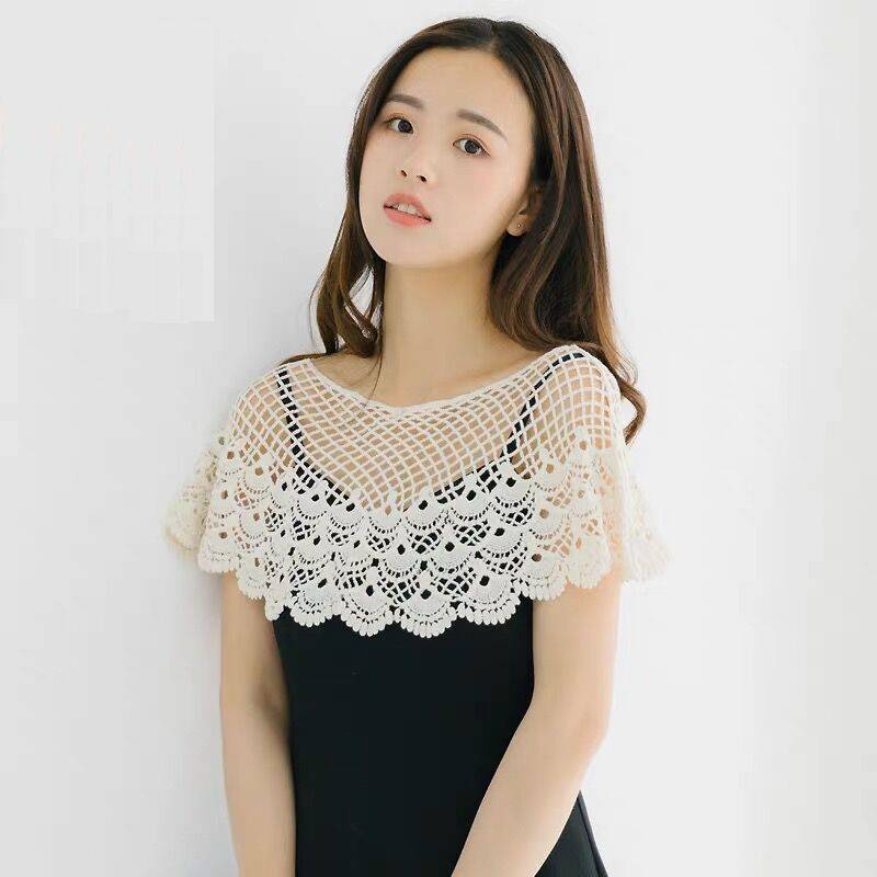 Khăn choàng ren đan hoa hướng dương - Phù hợp váy cưới và dạ hội