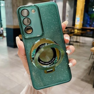 Dành Cho RealmeC100 5G Vỏ Cho Realme C100 i X C100i C100X C83 C 100 C 83 RealmeC83 Giá Đỡ Nhẫn Giá Đỡ Vỏ Điện Thoại Lá Bling Lấp Lánh Trong Suốt Acrylic Chống Sốc Ốp Lưng