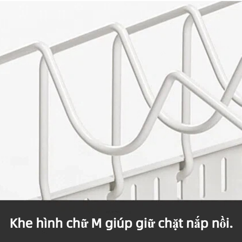 Kệ kéo trượt, kệ đựng nồi chảo, giá để nồi, không khoan lỗ, tặng keo nano, chống gỉ, tặng keo nano