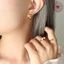 Hợp thời trang vòng bông tai nam nữ phong cách Hồng Kông, thép titan mạ vàng 18k
