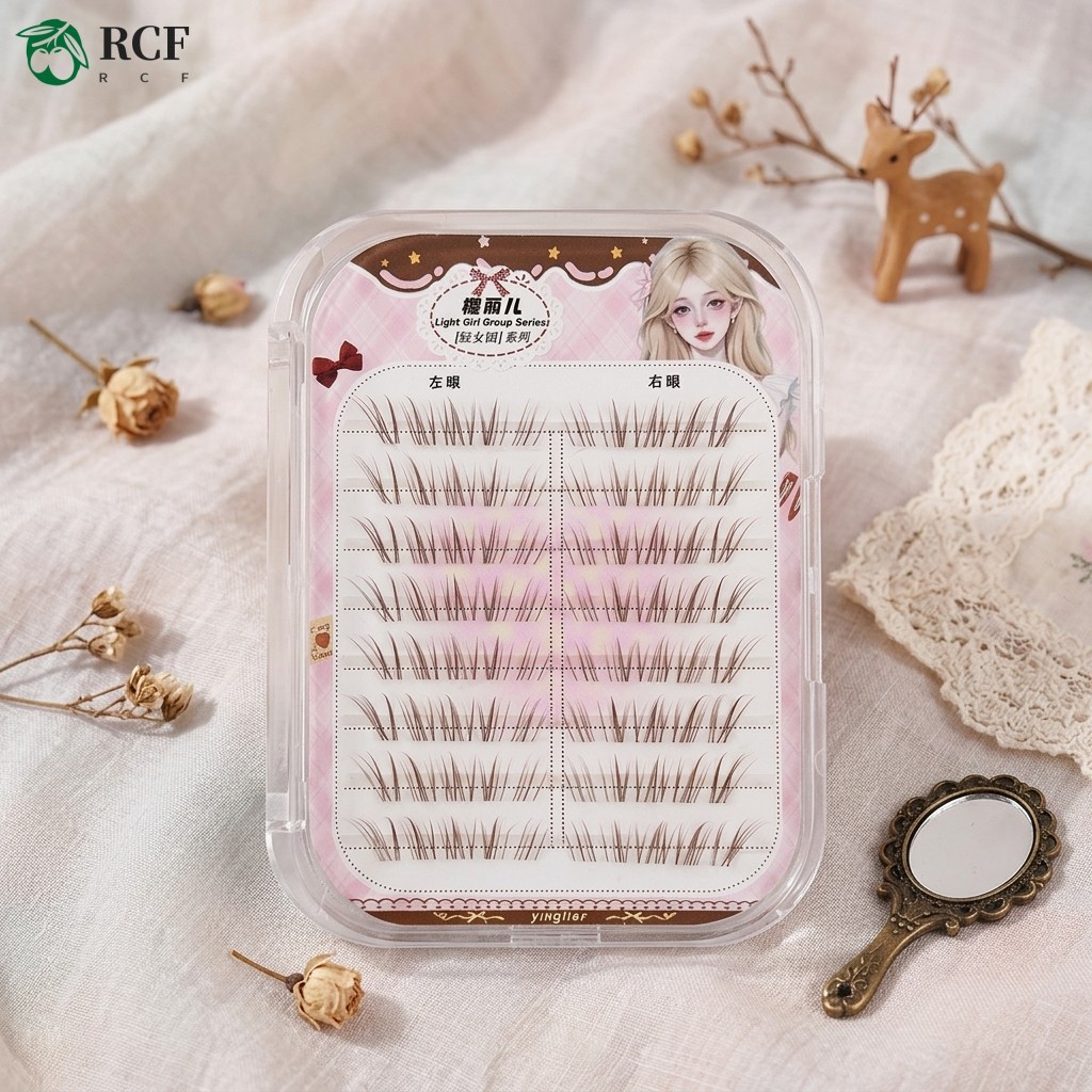 COD+Nhíp tặng kèm🎁 Lông mi giả tự nhiên phong cách hươu nâu C Curl 9-13mm Lông mi sợi mềm thủ công để mặc hàng ngày