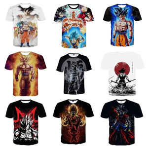 Áo thun unisex họa tiết 3D Dragon Ball, cổ tròn tay ngắn, thiết kế thời trang và thoải mái